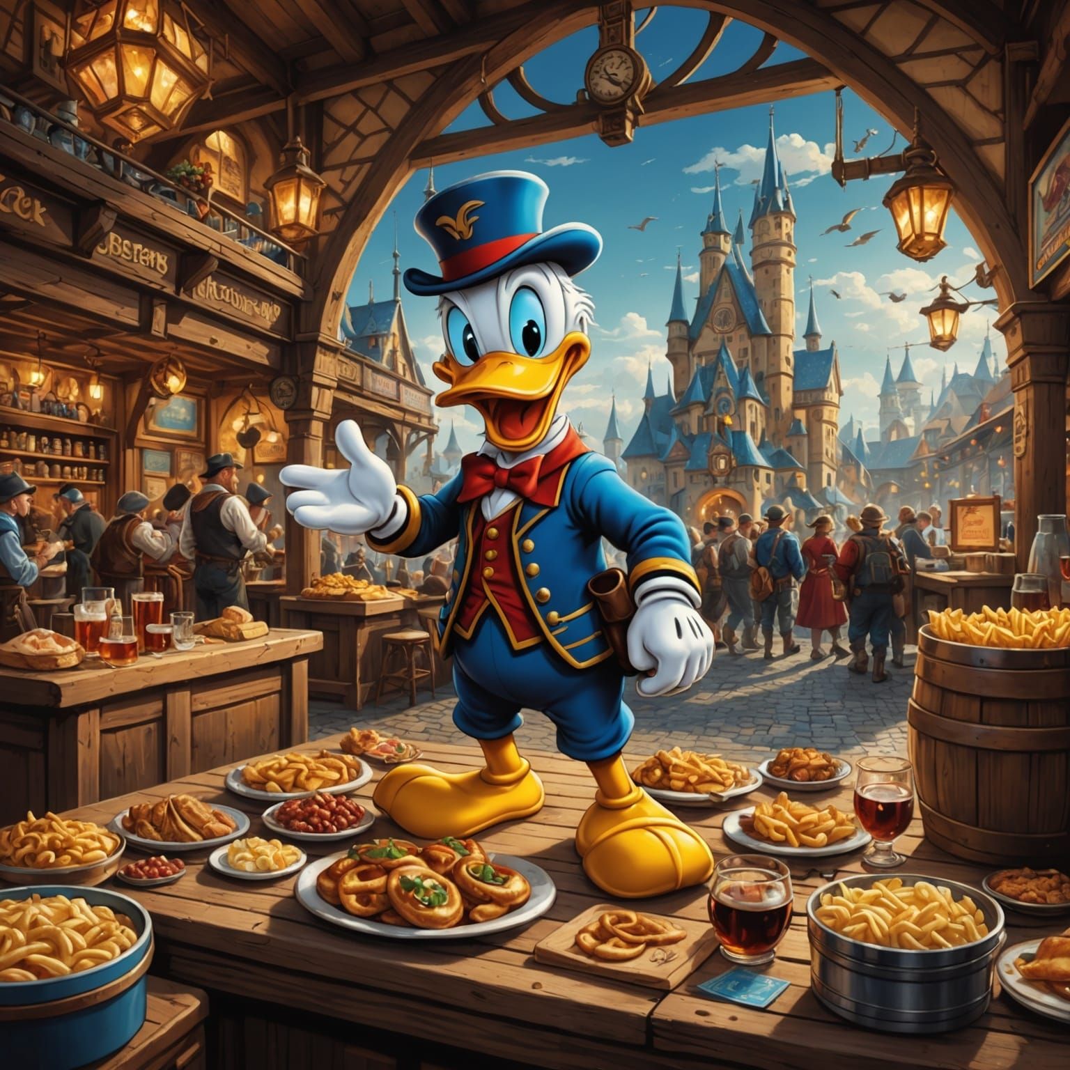 Donald Duck Celebrates Oktoberfest: Comic Book Art