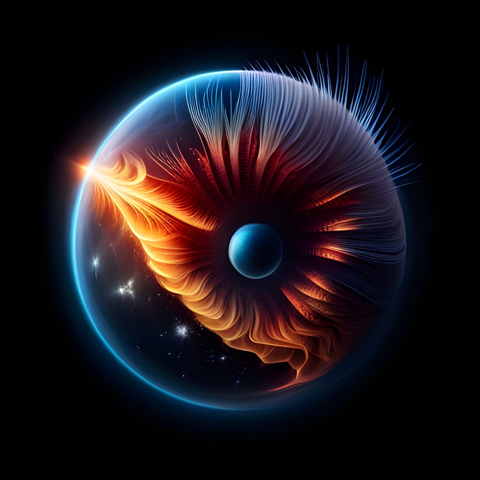 Radiant Quantum Eyeball in Hyperdetailed 3D Rendering