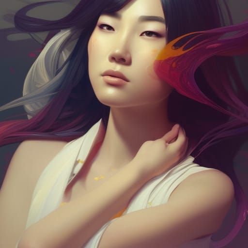 Yin and Yang Portrait of an Asian Woman