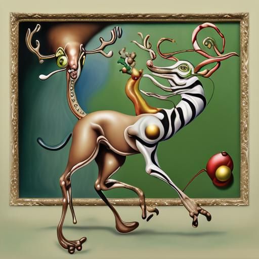 Animals Celebrate Christmas in Surrealist Style