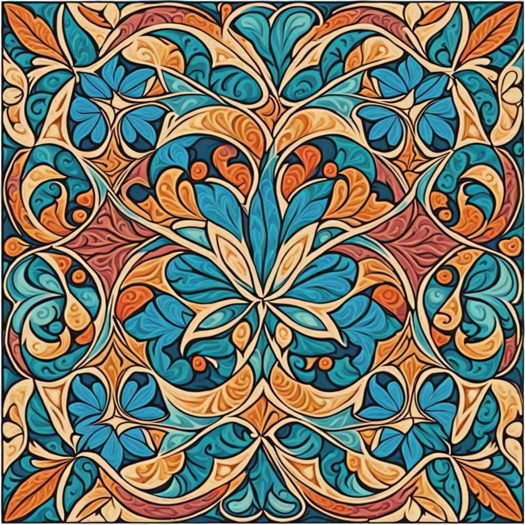Intricate Geometric Easter Tile Pattern Design