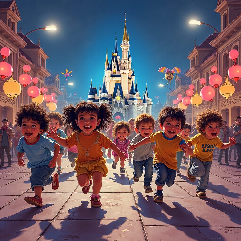 Disney World Adventure in Retro Style