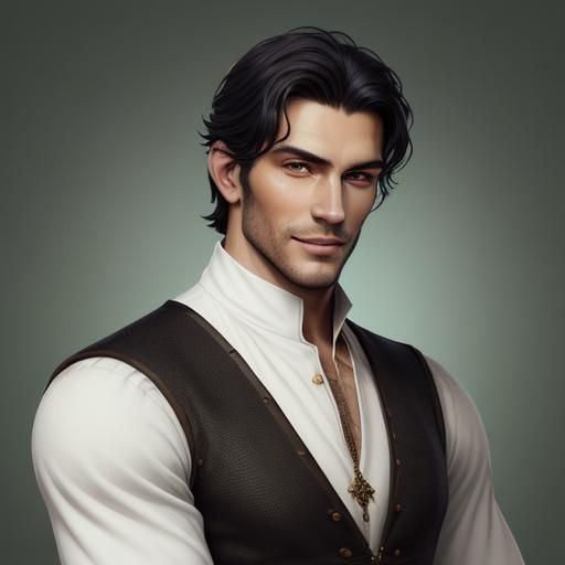 Handsome Nobleman Portrait in Medieval Style