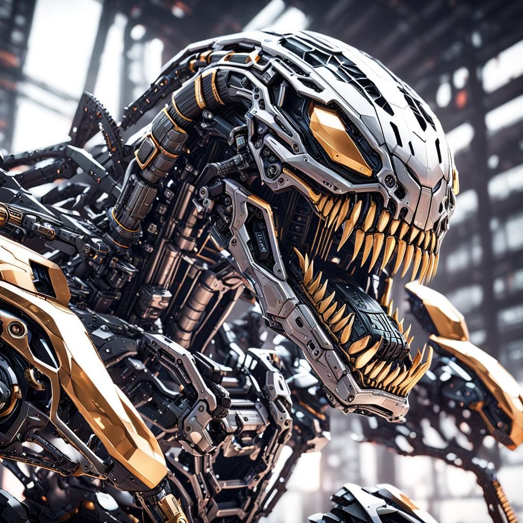 Futuristic Venom with Intricate Mech Details