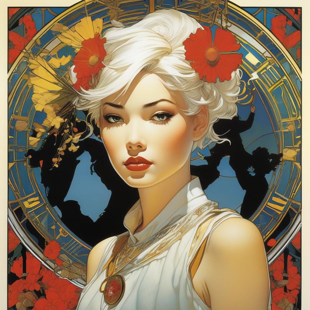 Non-Binary Superhero Illustration in Mixed Styles