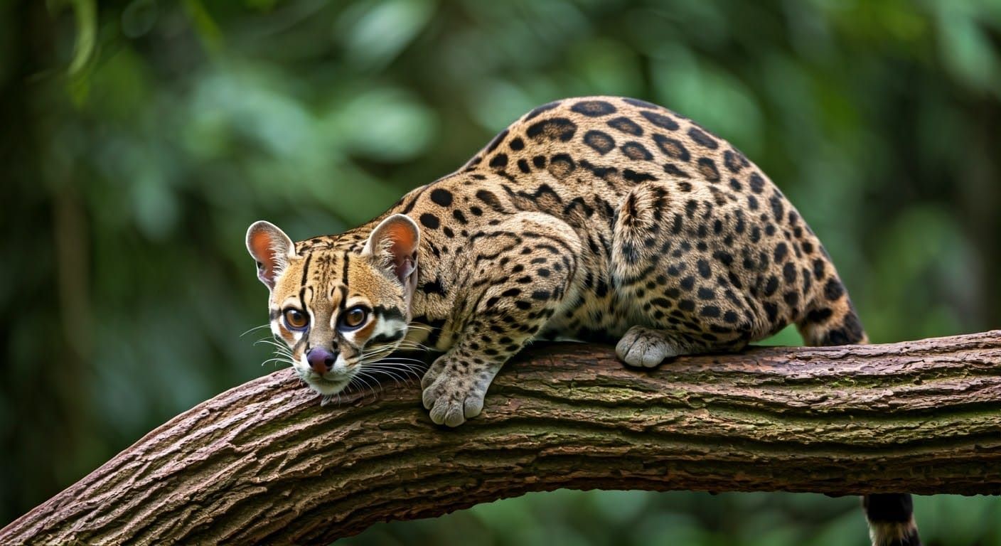 Majestic Margay in South American Jungle