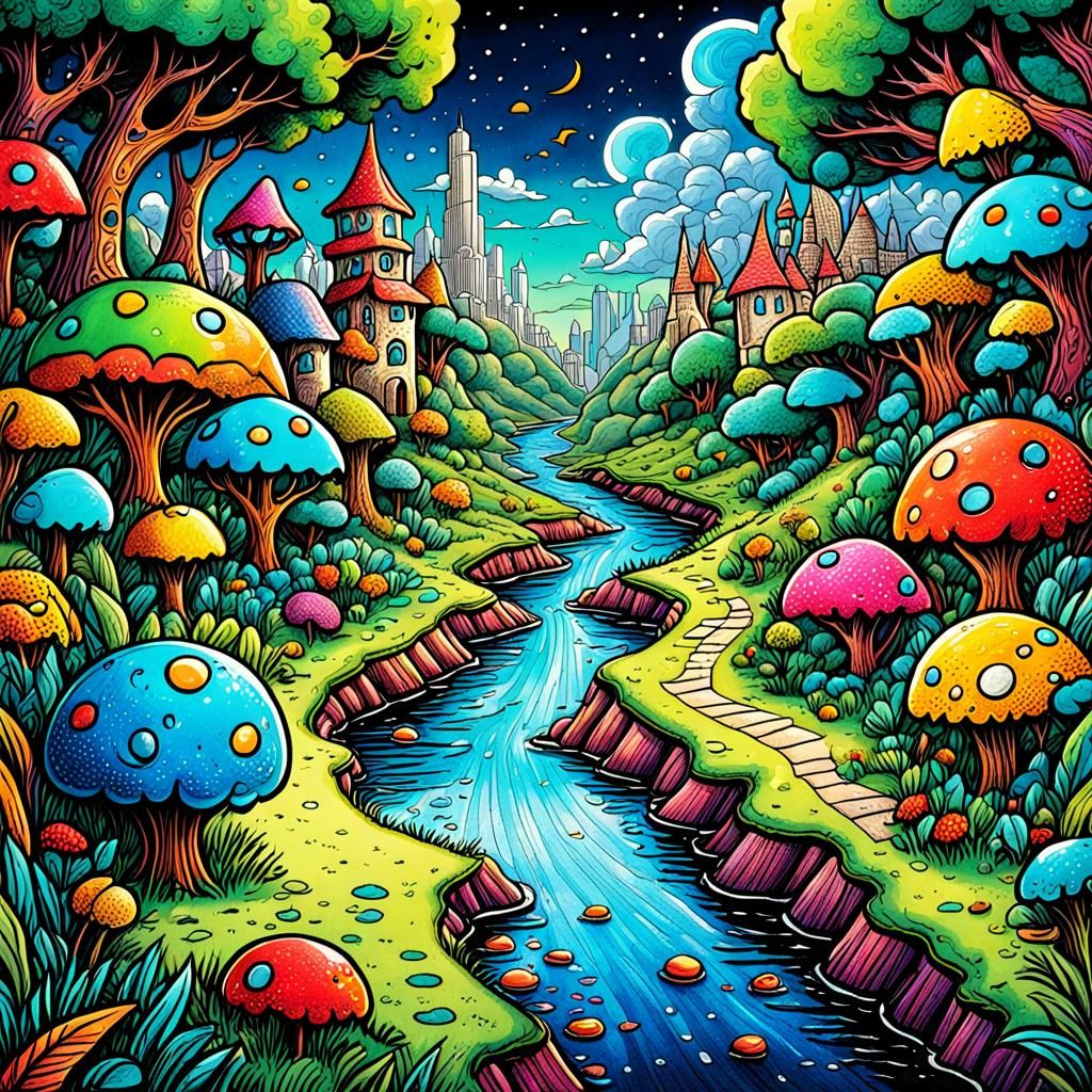 Colorful Comic Strip in Colored Pencil Style