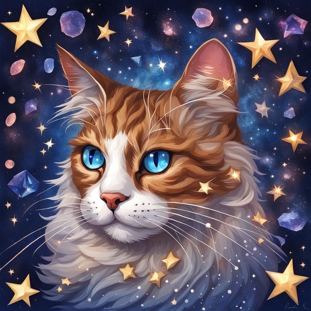 Sapphire Star Cat: A Celestial Vision