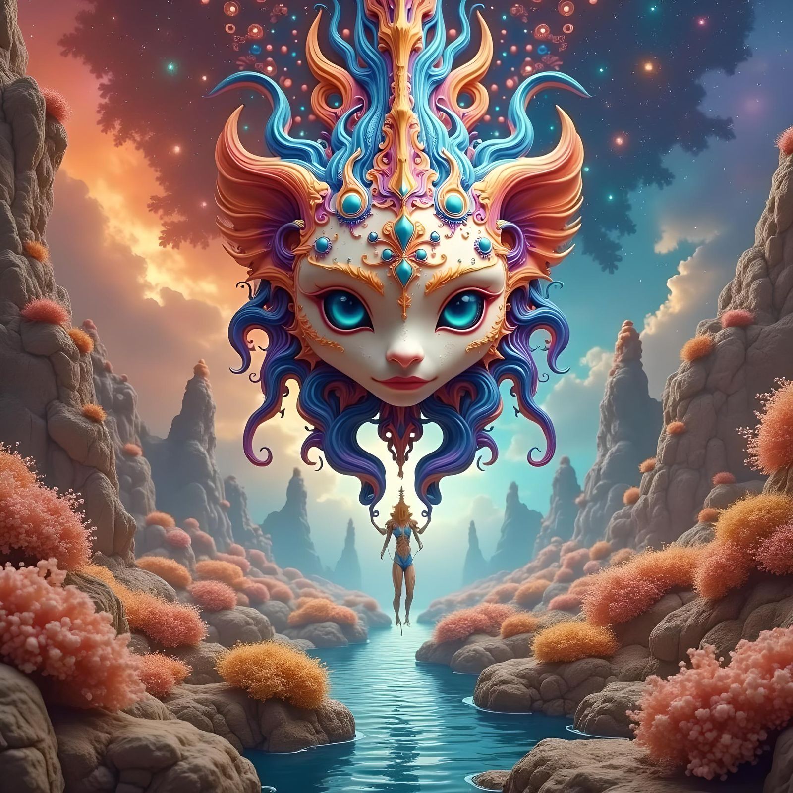Iridescent Awakening: Fantastical Concept Art in Deep Color