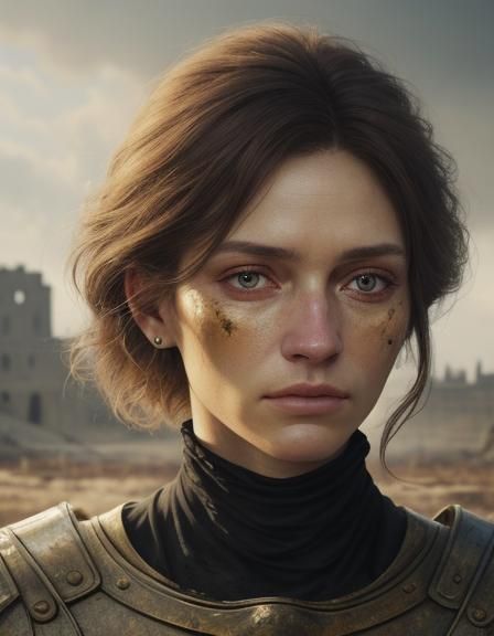 Victorious Cecelia Vinok in Haunting Oil Painting