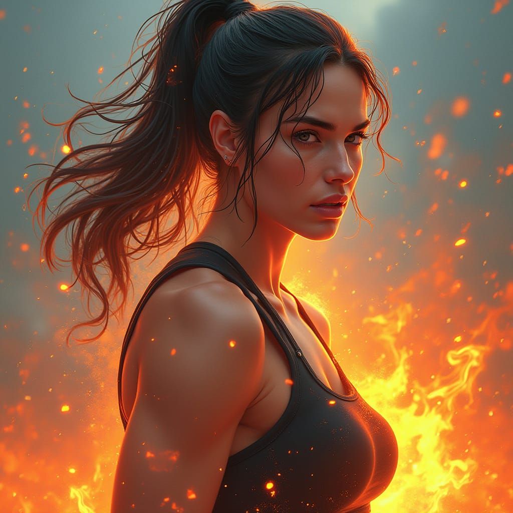 Empowered Athlete Emerges from Blazing Flames