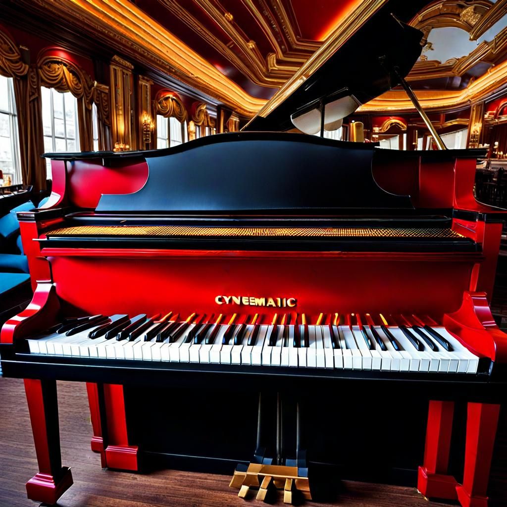 Hyperrealistic Bar Scene with Piano and Microphone