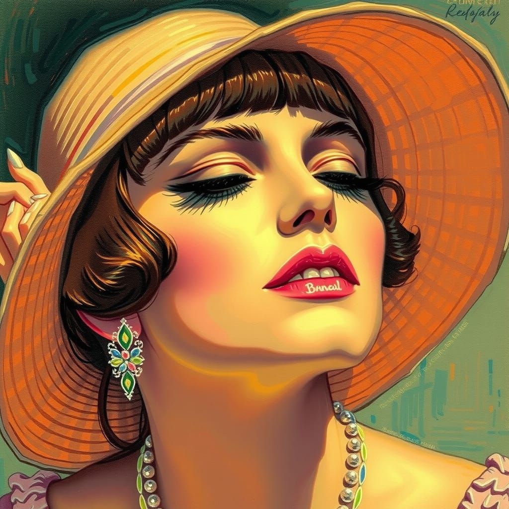 Woman Basks in Warm Sunlight in Impressionist Style