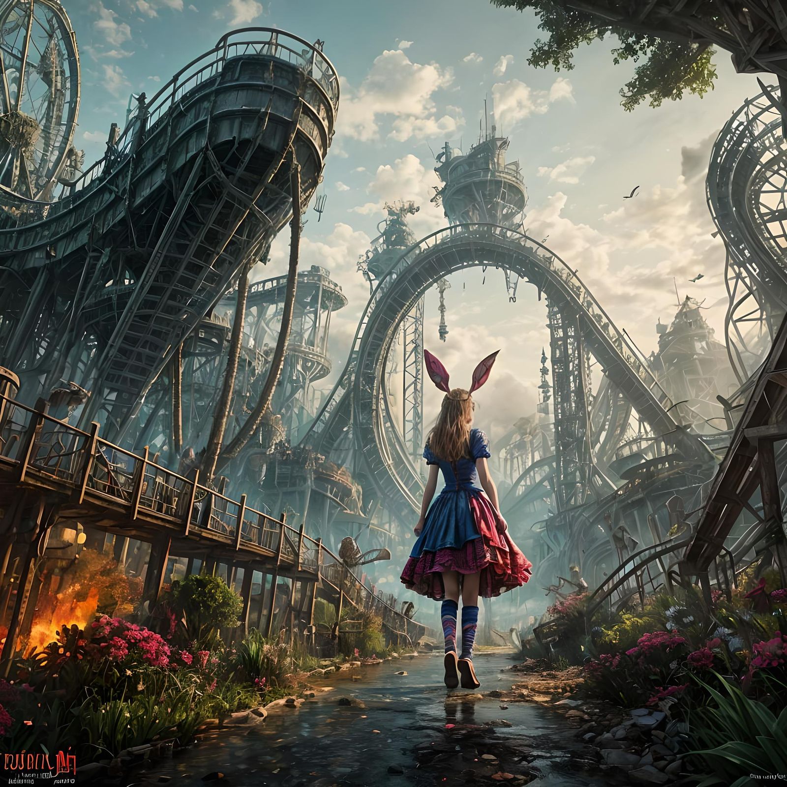 Post-Apocalyptic Alice in Wonderland Theme Park