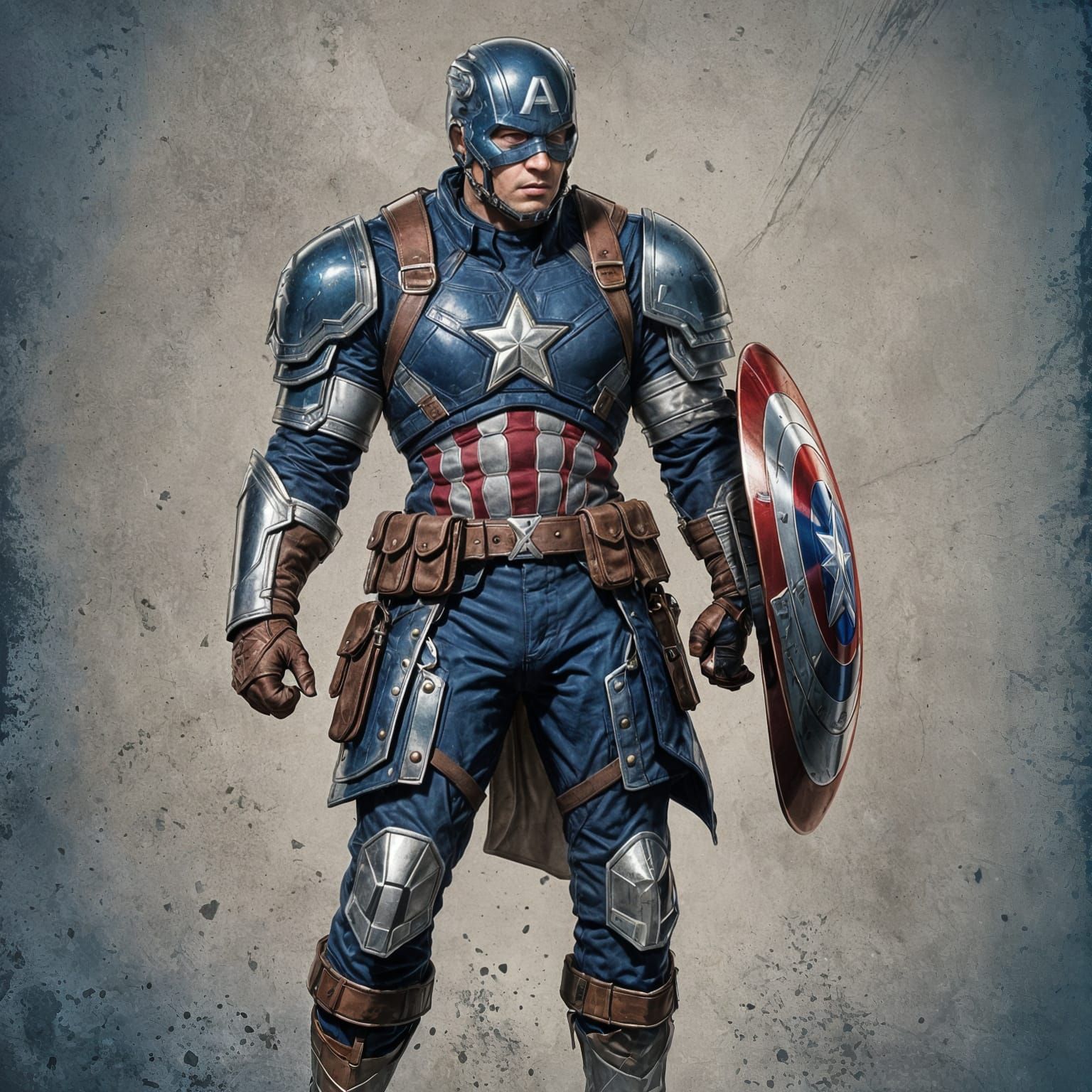 Medieval Captain America as Battlemaster Fighter