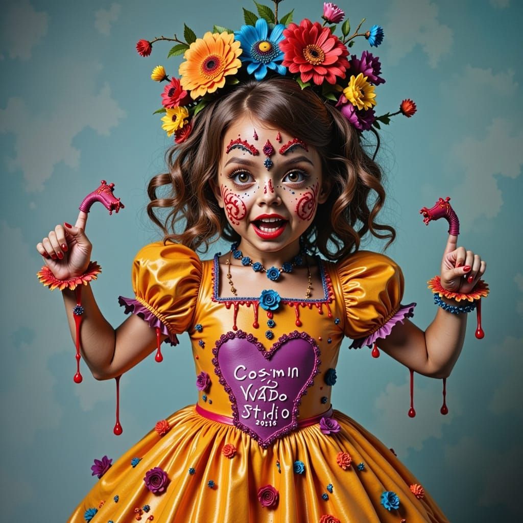 Annabelle in Whimsical Style Dress with Logo