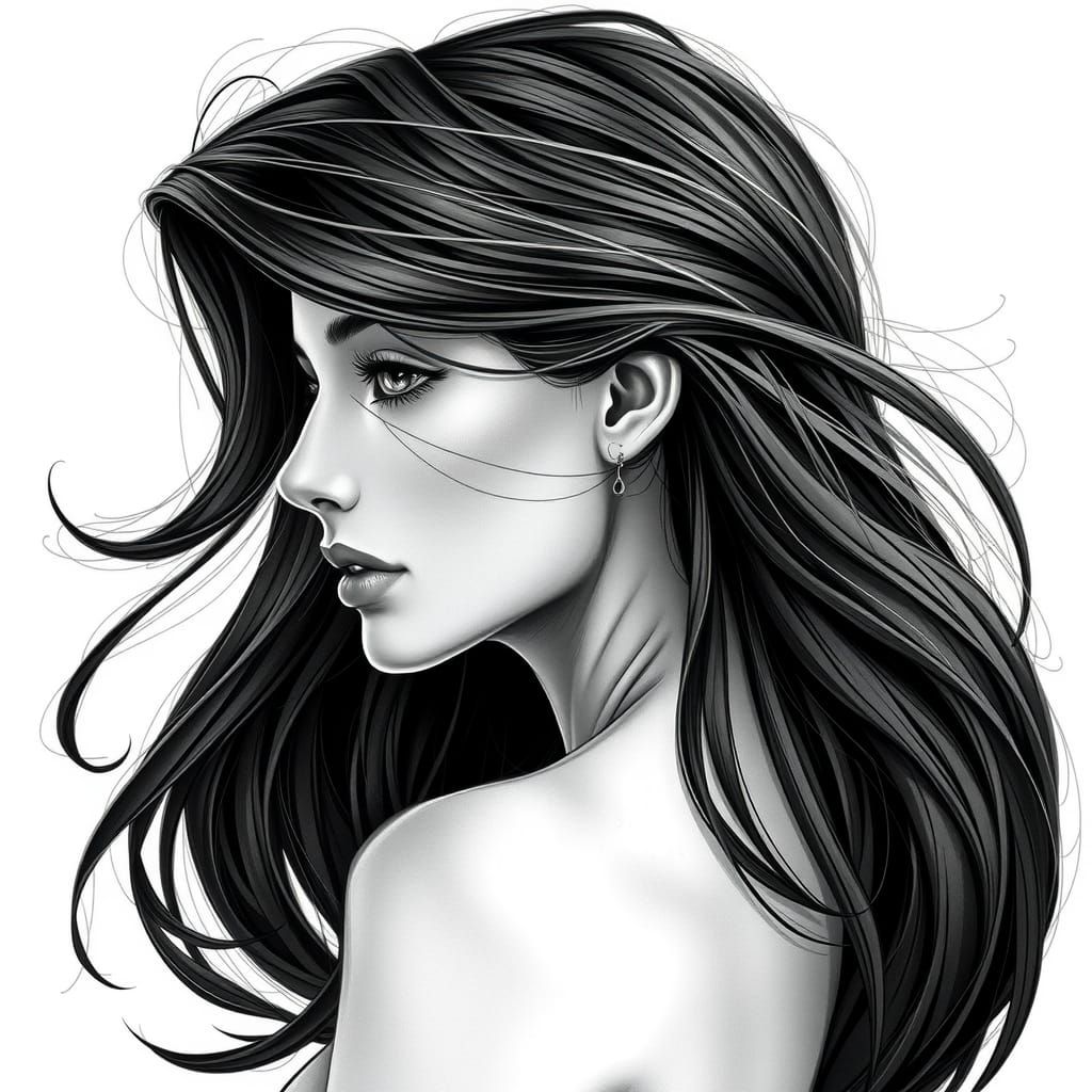 The Side Profile of an Elegant Woman