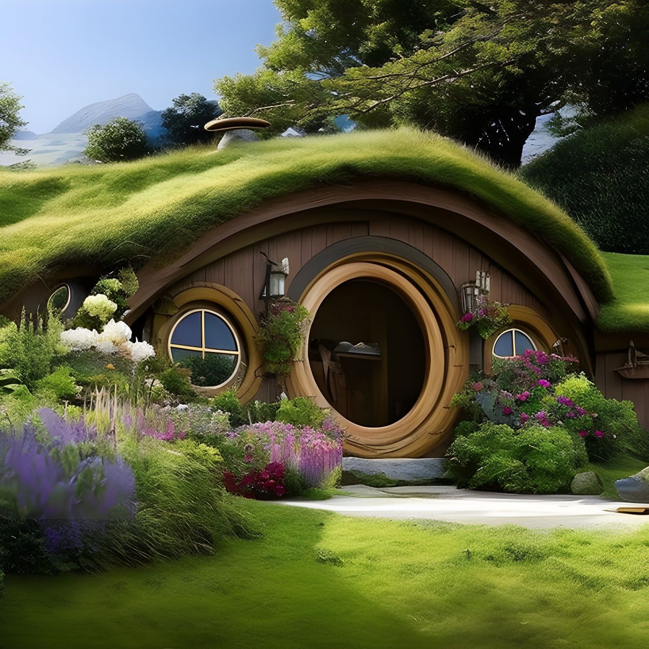 Detailed Hobbit Home in Middle-earth Landscape