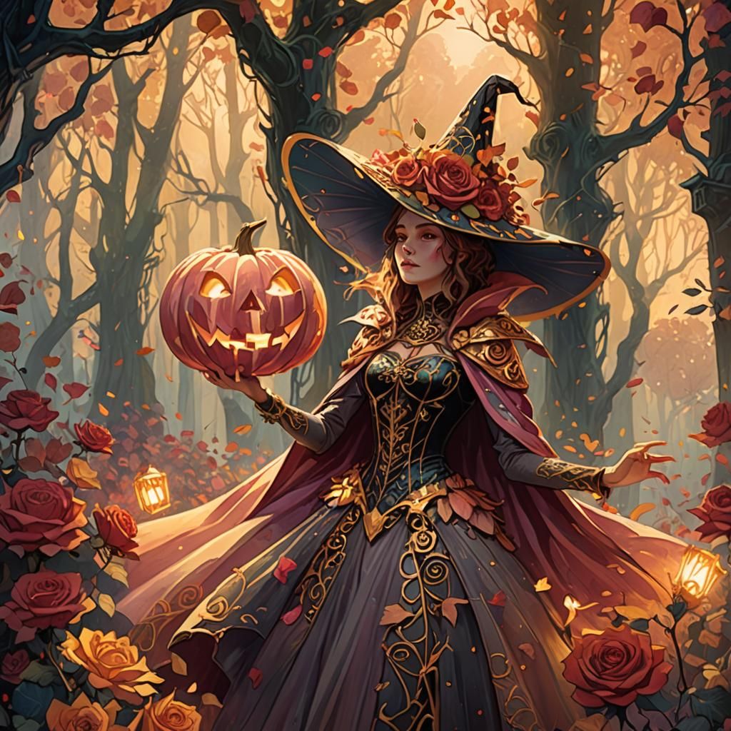 Rose Halloween Costume in Art Nouveau Style