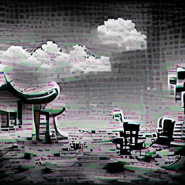 Monochrome World Without Humans: An Abandoned Landscape