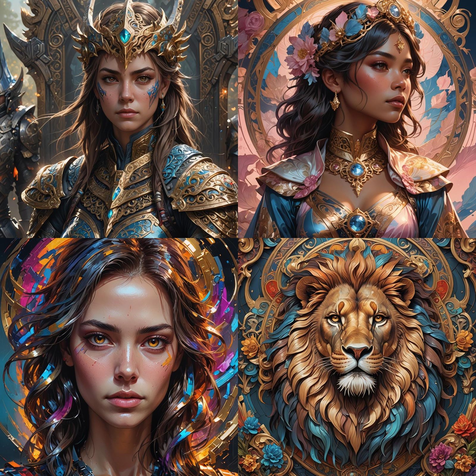 Queen Logo Portrait in Hyperdetailed Digital Art