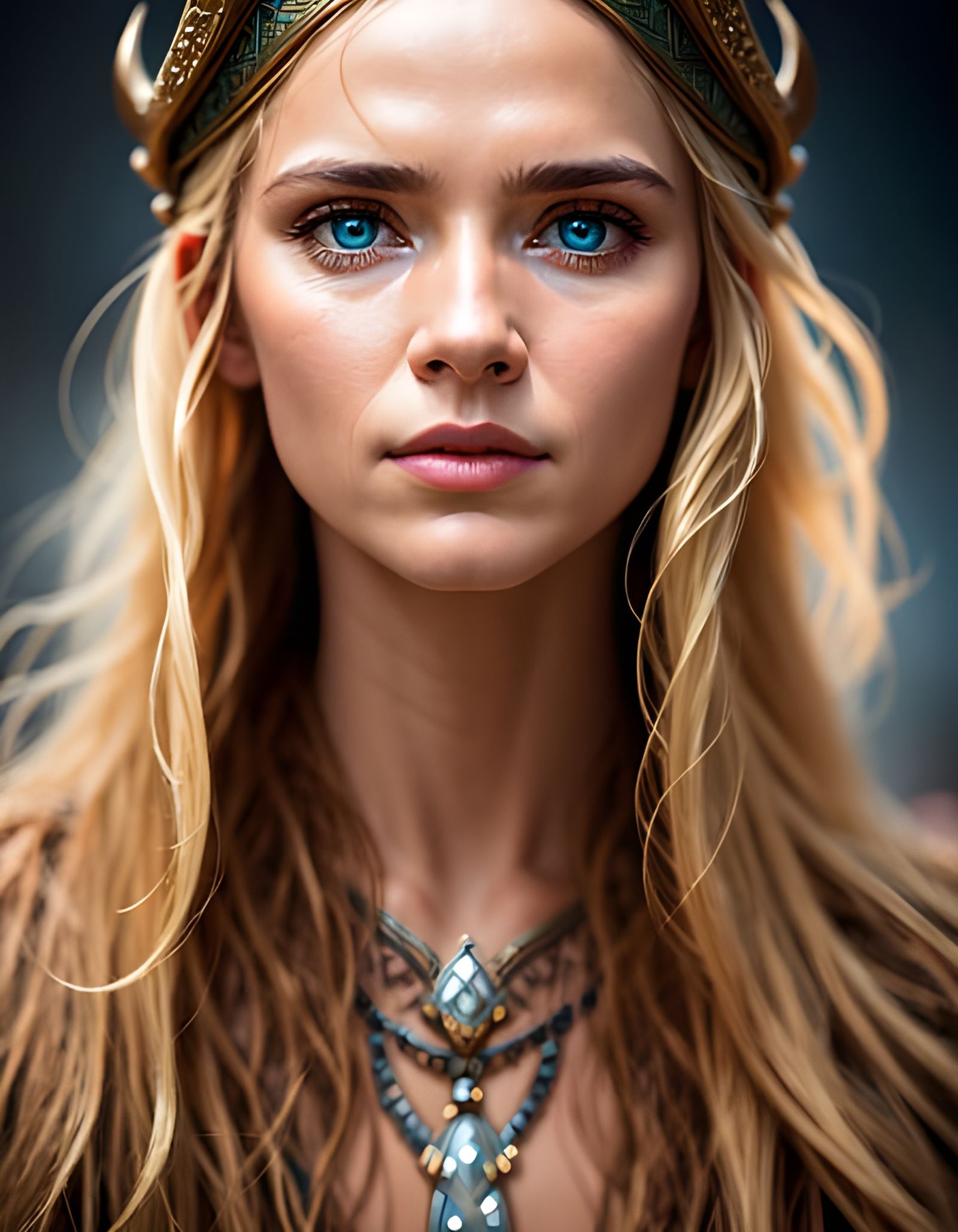 Viking Beauty in Hyperrealistic Photographic Style