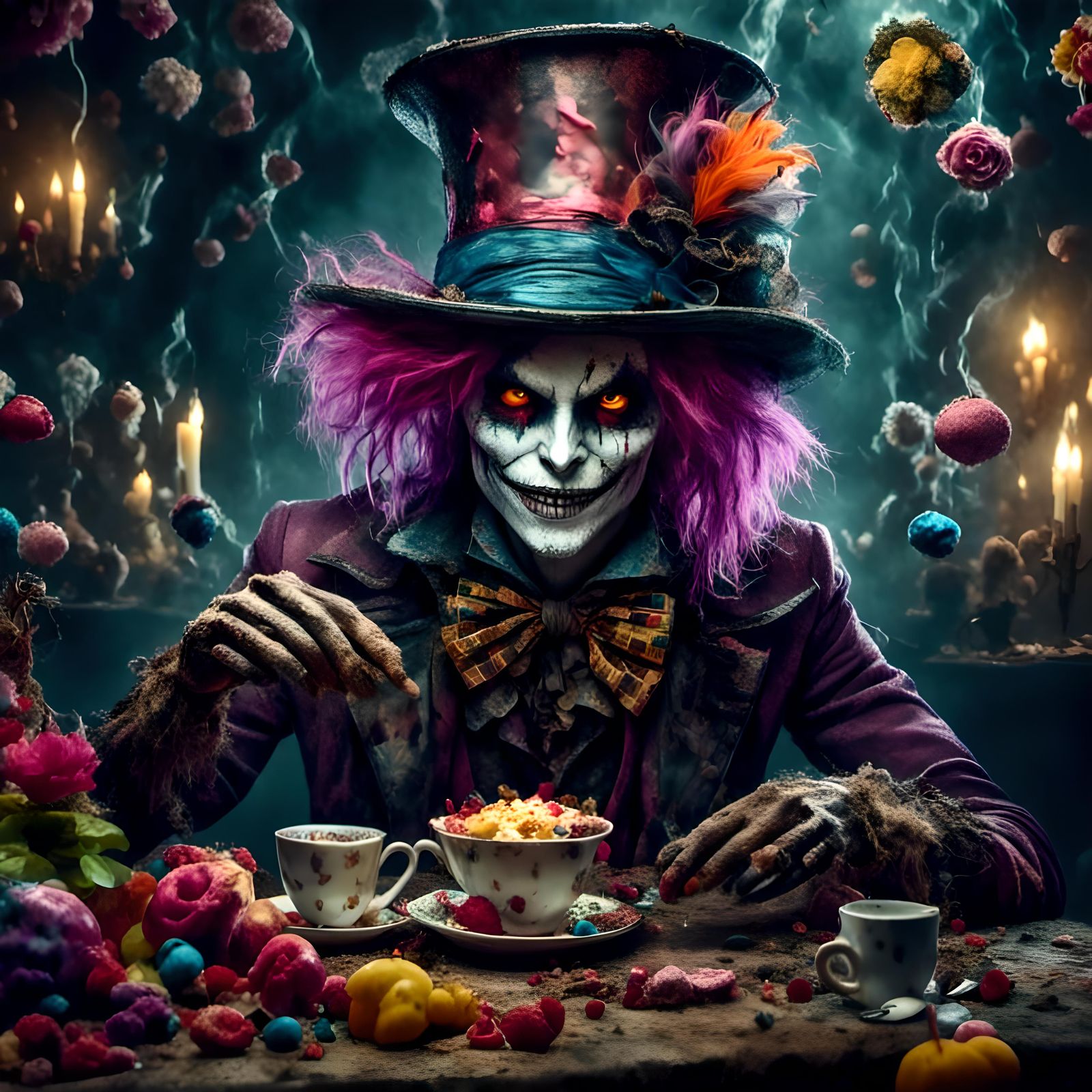Female Mad Hatter Shaco in Hyperrealistic Photo