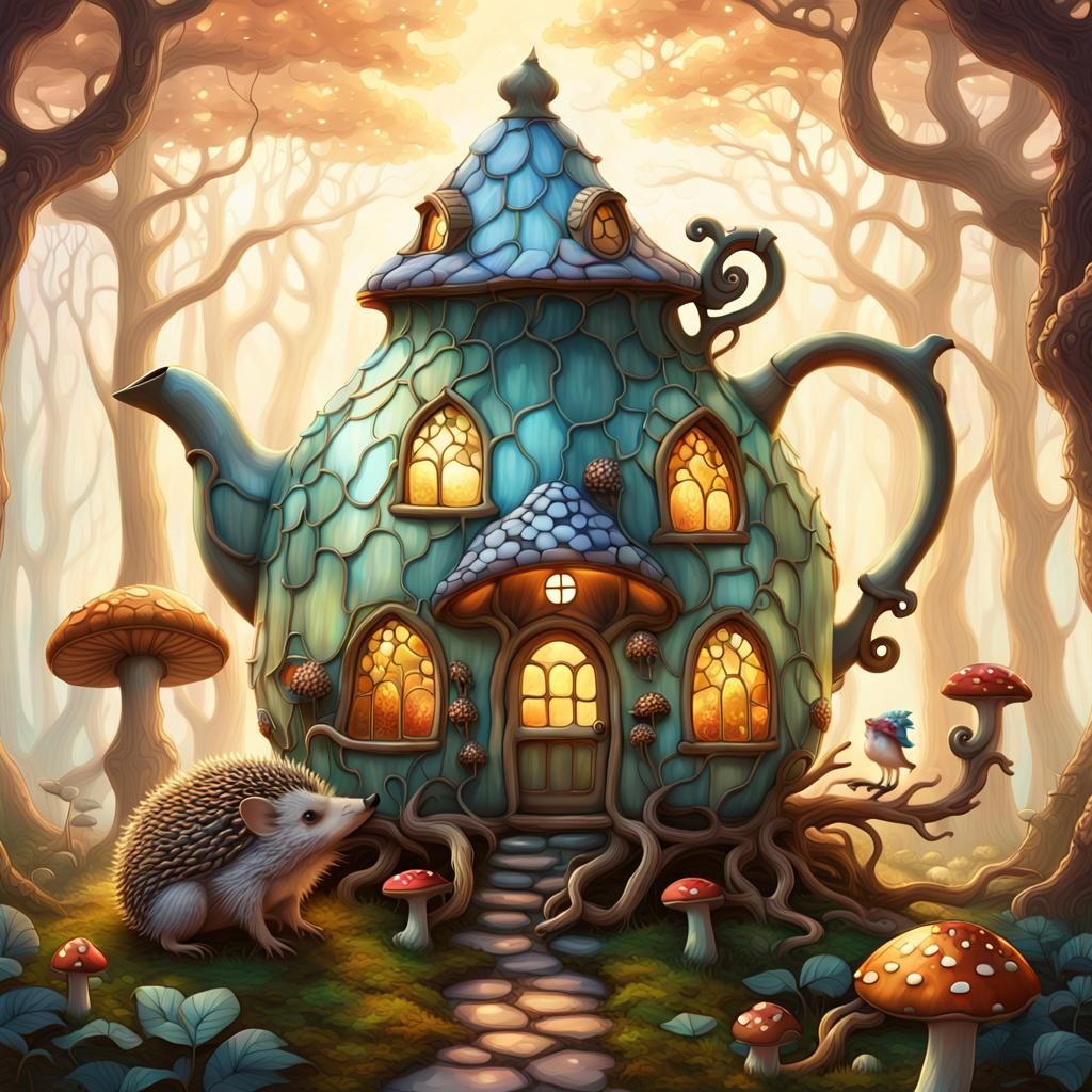 A hedgehog teapot house