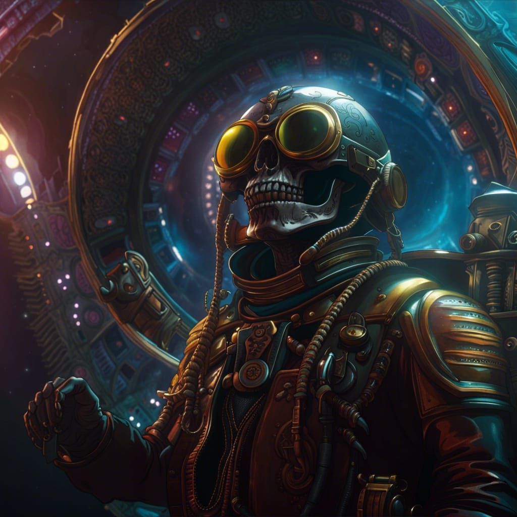 Space Void Reaver Spaceship in Dieselpunk Style