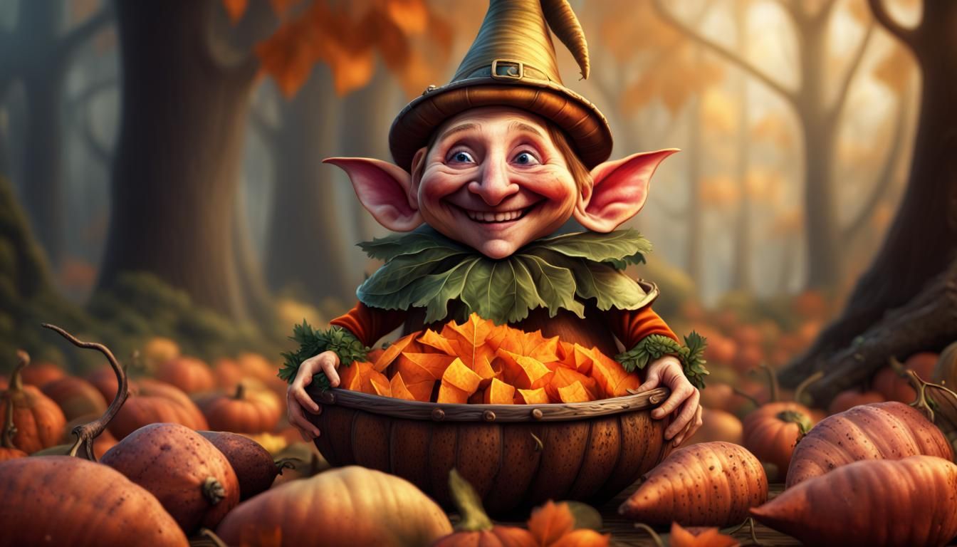 Thanksgiving Sweet Potato Elf Portrait