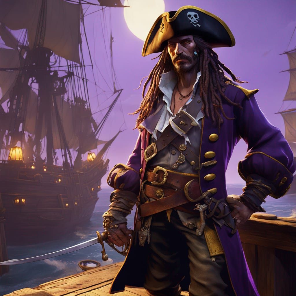 Pirate with Shadow: Dark Fantasy Concept Art