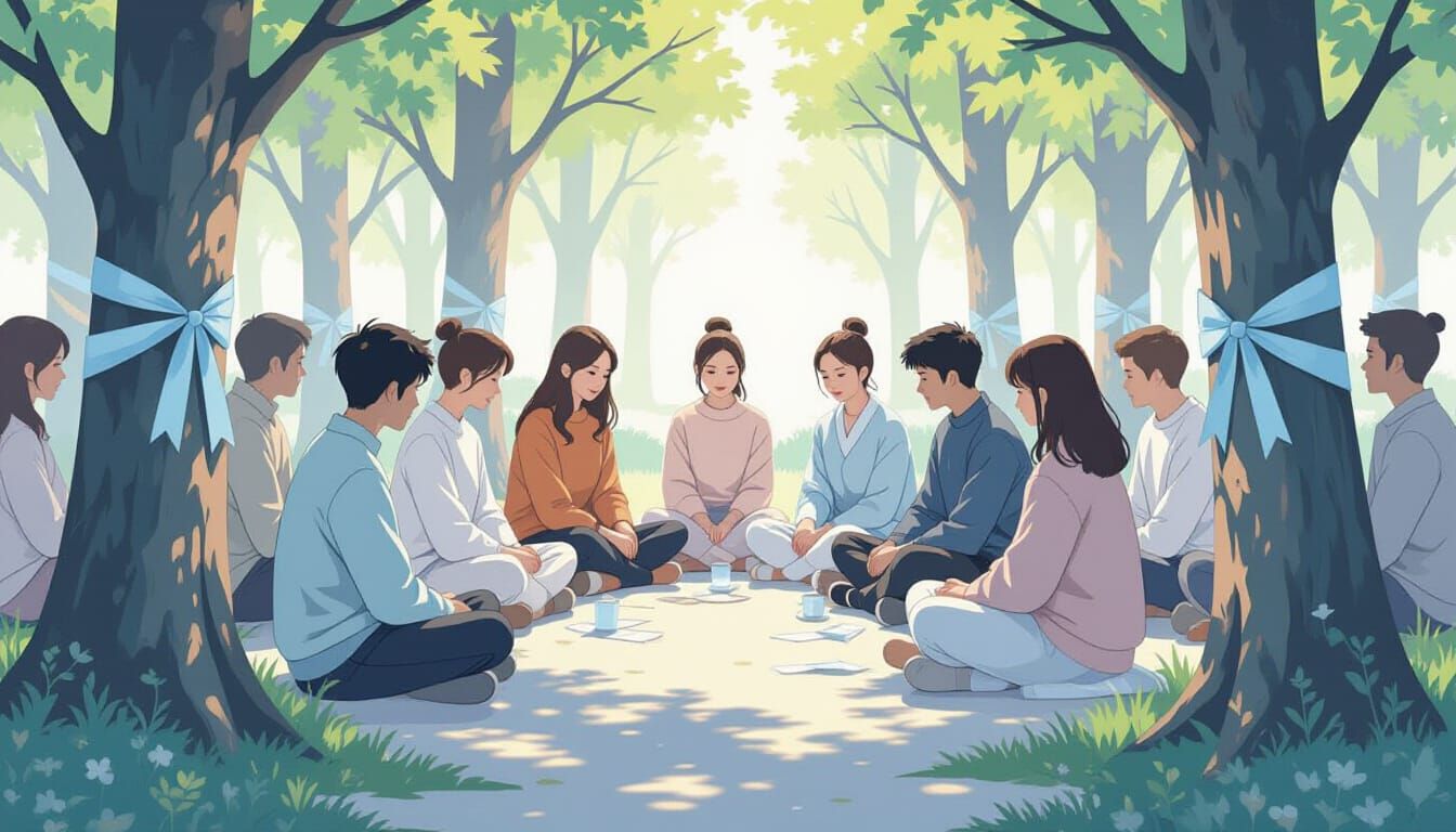 Silent Joyful Gathering: Peaceful Community Celebration