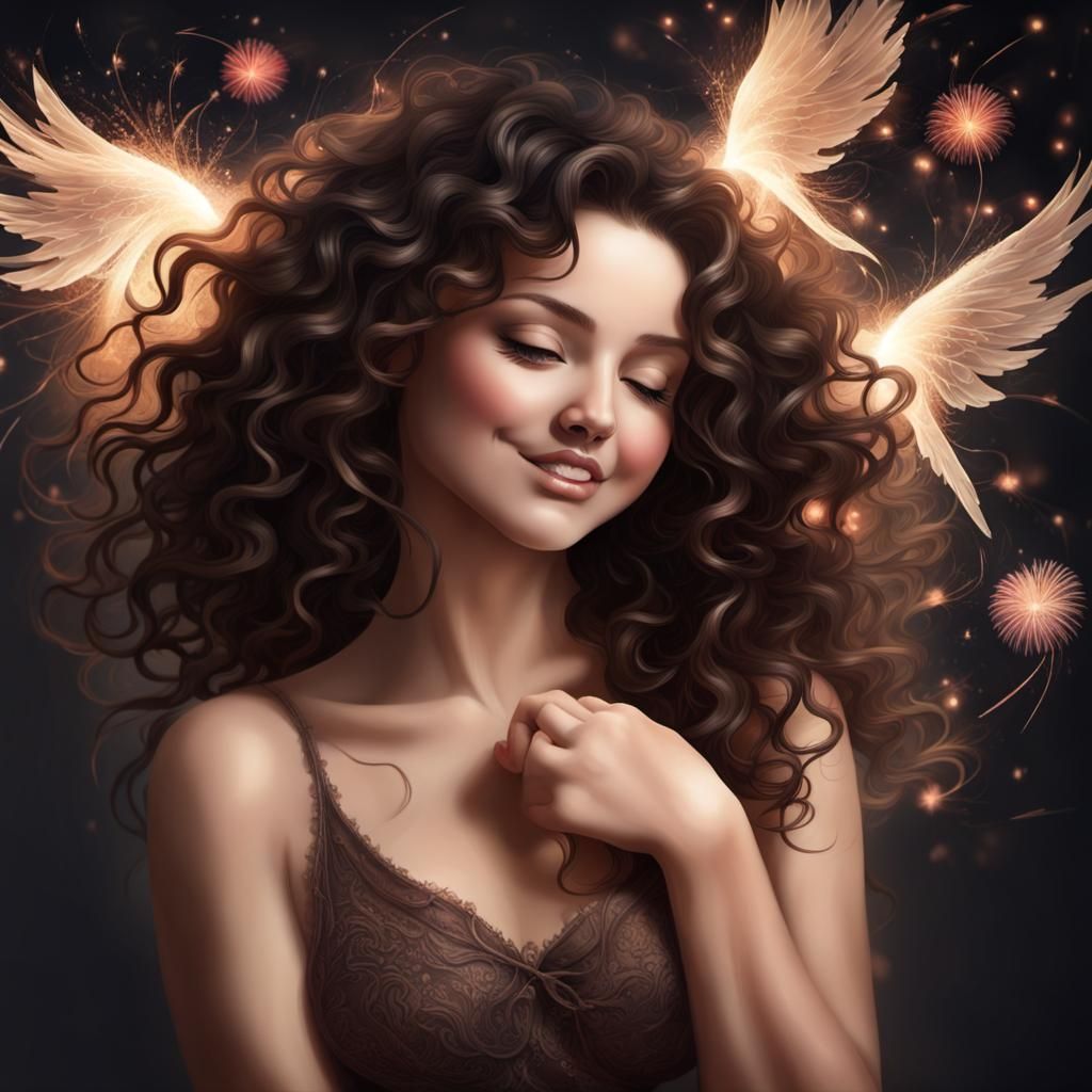 Radiant Woman Experiencing Joy and Freedom