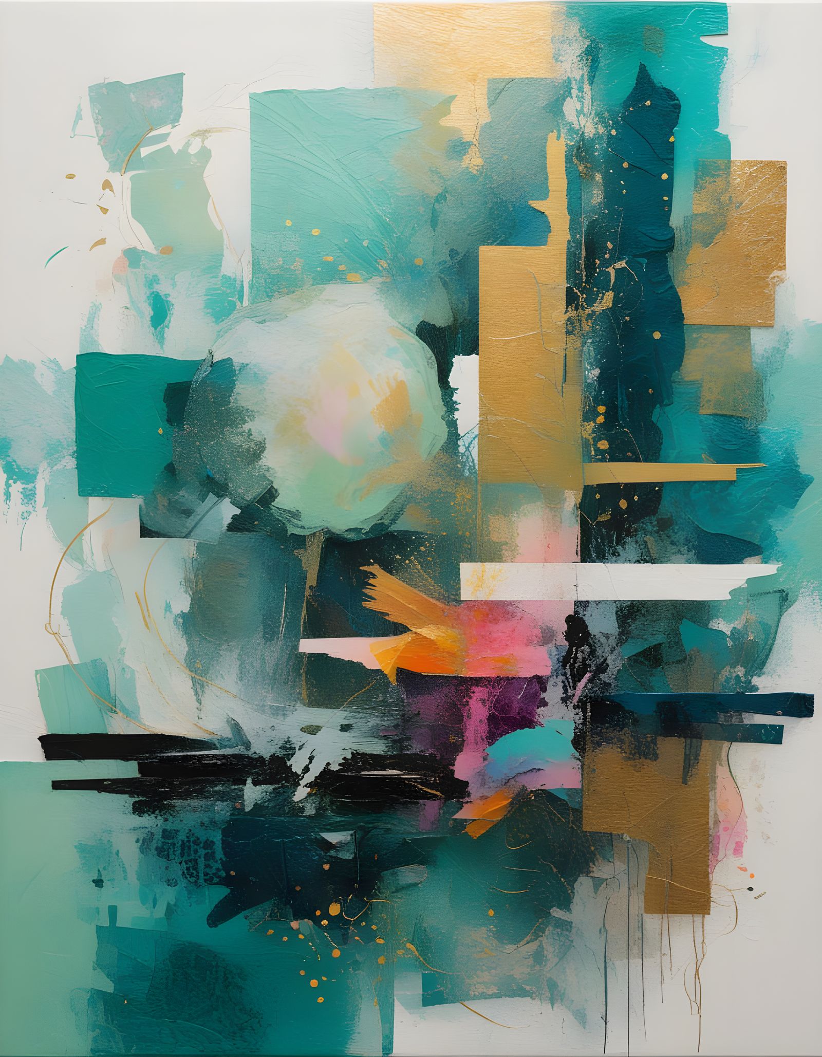Vibrant Gestural Abstraction in Impressionist Style