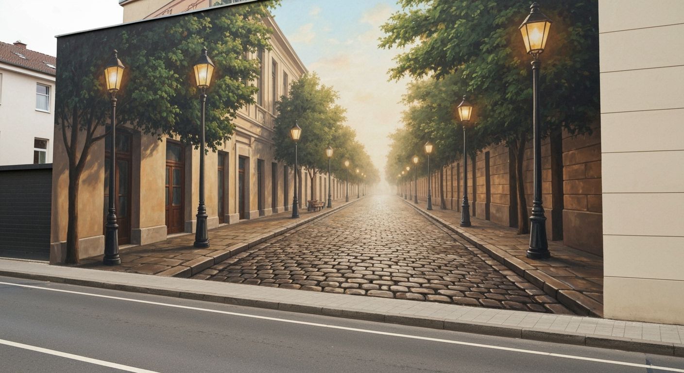 Realistic Mural Extends Street Scene into Reality