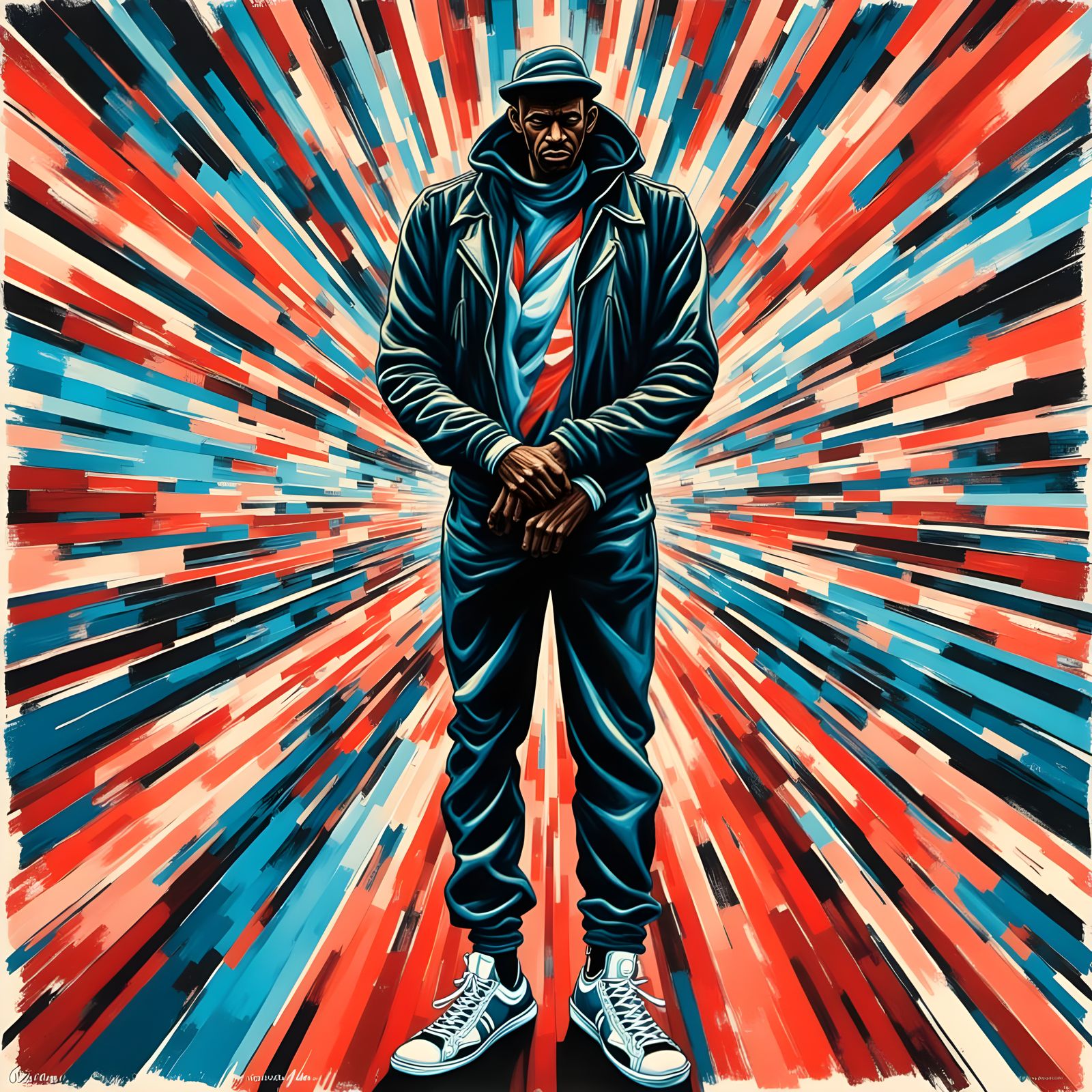 Black Urban Man Poster in Minimalist Style