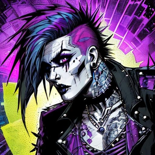 Glam Goth Superwoman in Noir Outer Space