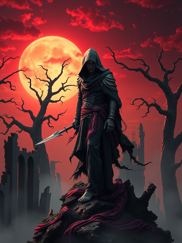 Eldritch Assassin in Dark Surreal Digital Art