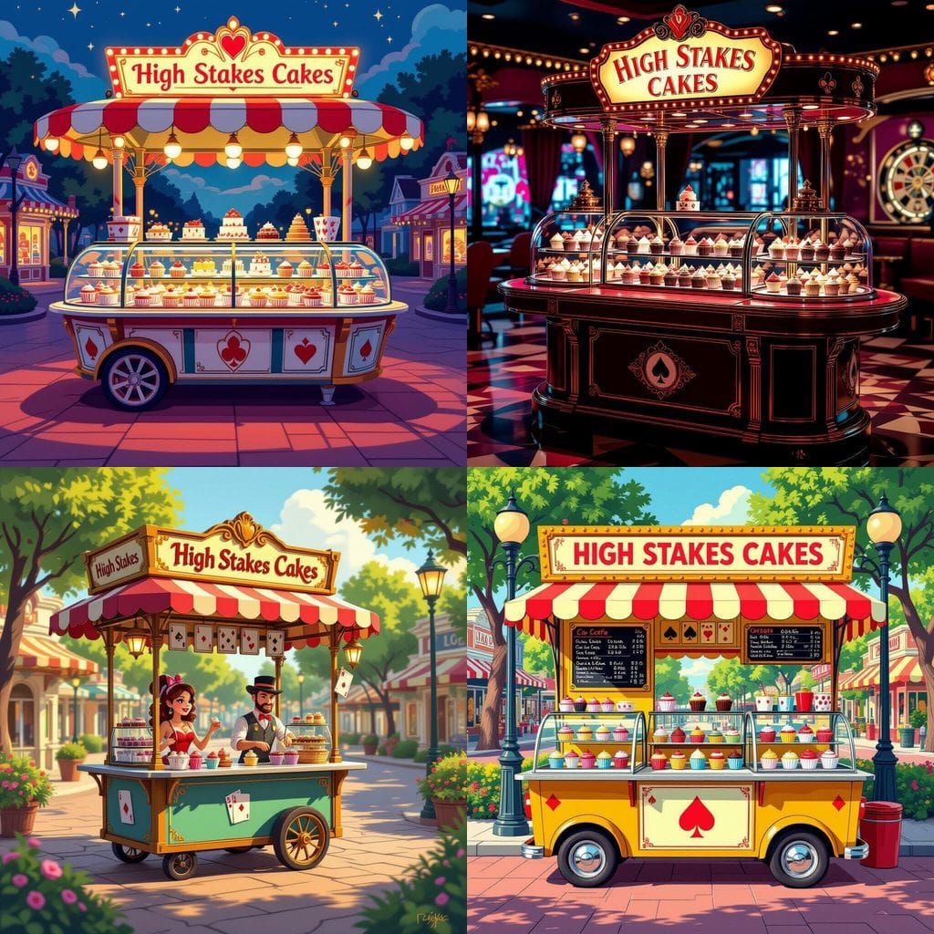 Card Game Themed Food Cart Sells Cupcakes
