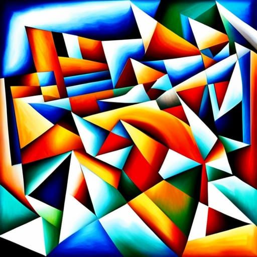 Jupiter in Cubism Post-Impressionism Style