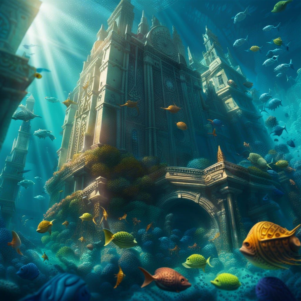 Hyperrealistic Underwater City of Atlantis