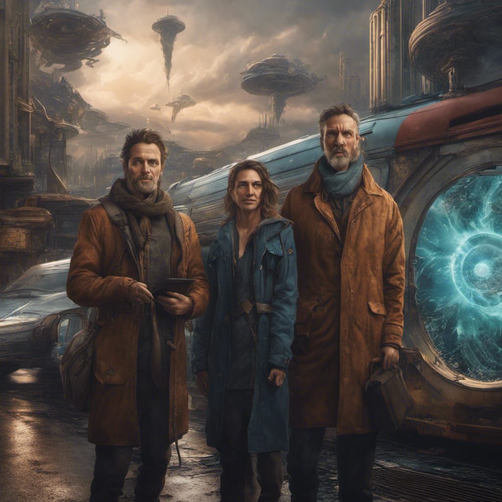 Travelers Greeted at Transit Vortex: Detailed Matte Painting