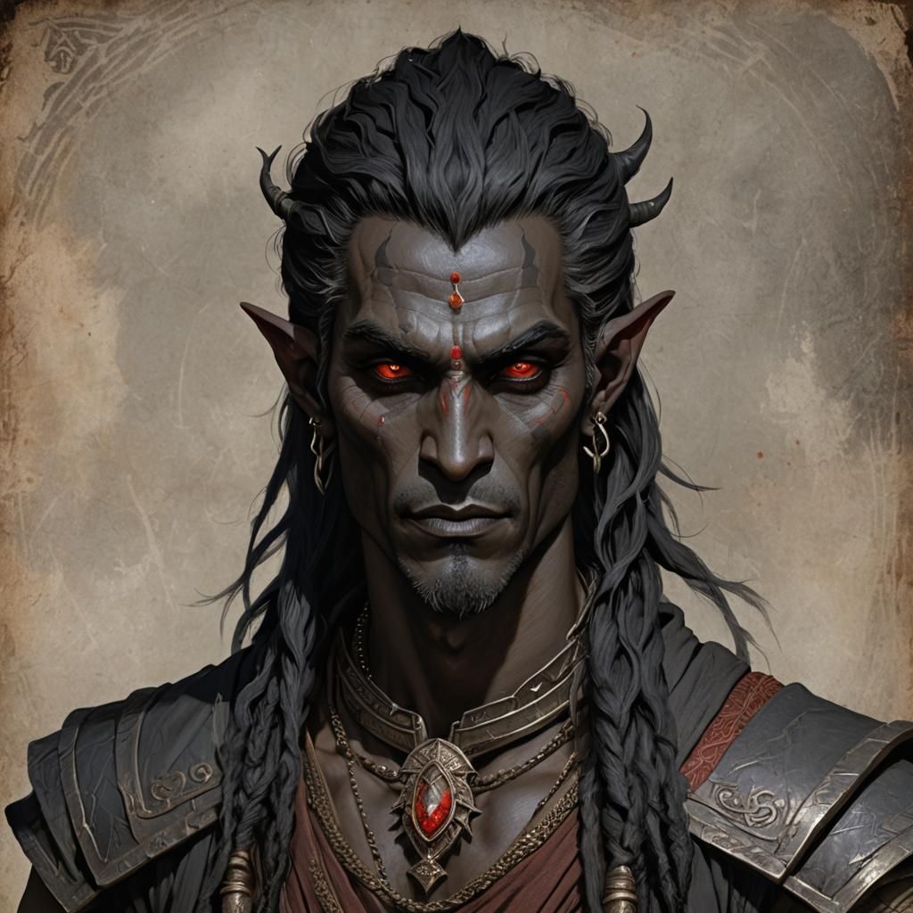 Dunmer Alchemist Portrait in Vedic Style