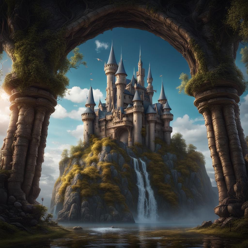 Detailed Fantasy Castle Concept Art in 8K