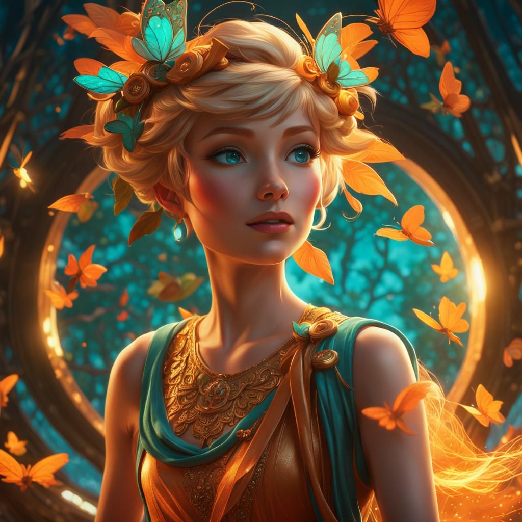 Tinkerbell Concept Art in Art Nouveau Style