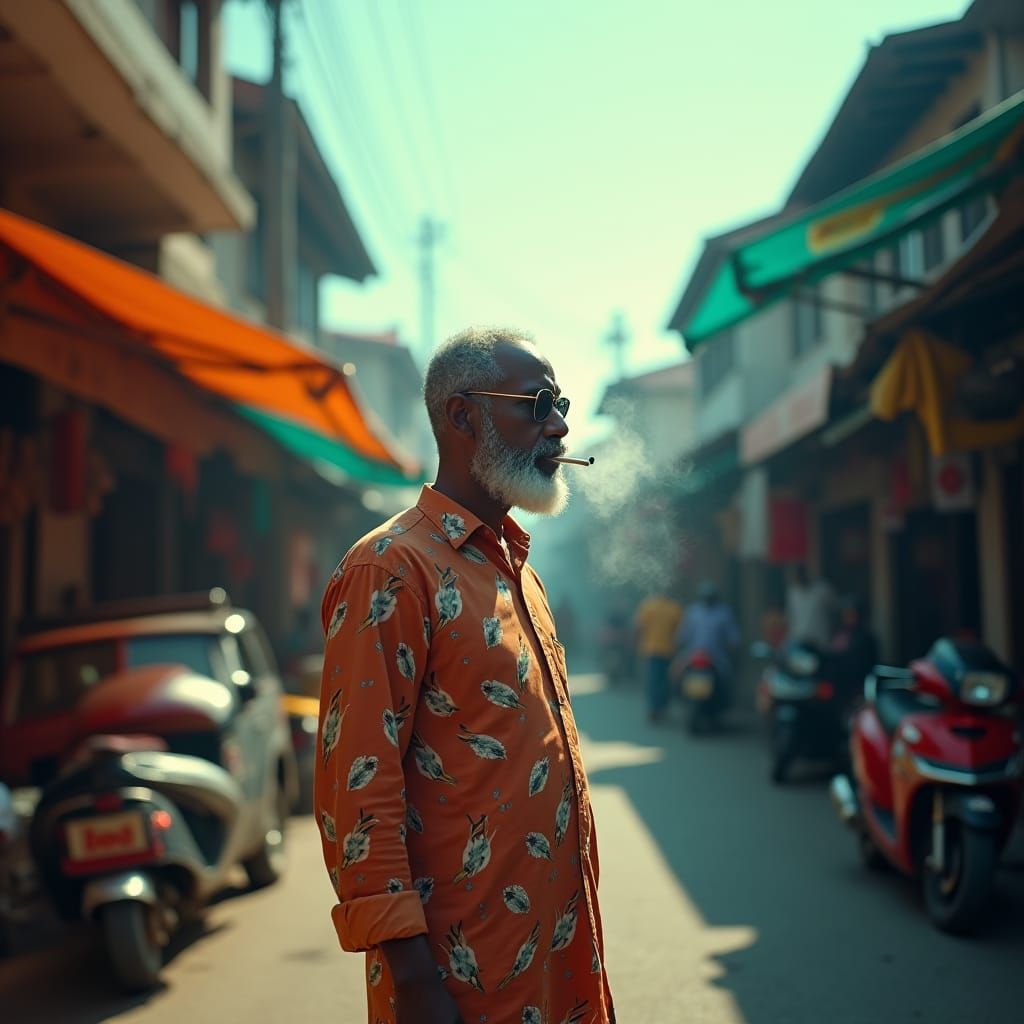 President Muizzu Vaping: A Cinematic Film Still