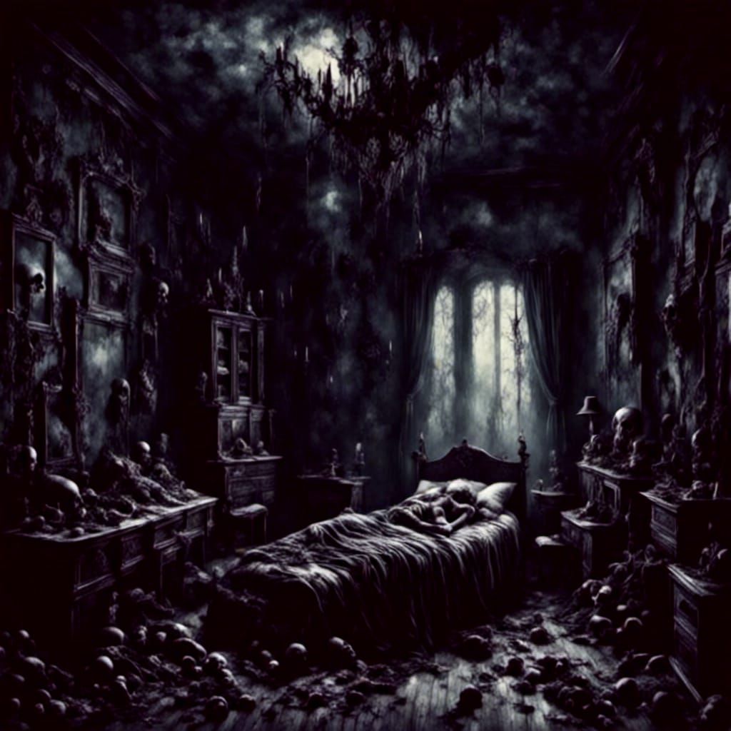 Gothic Nightmare: Dark Realism Macabre Scene
