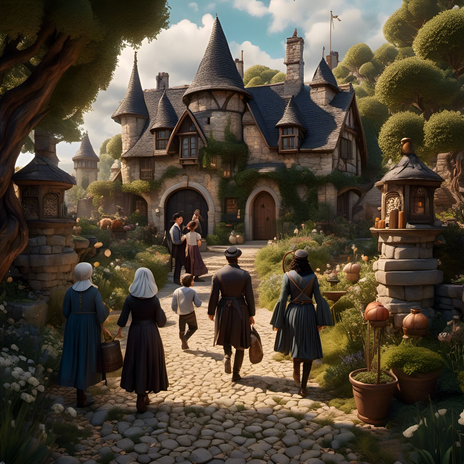 A bustling Medieval Manor covenant for Ars Magica