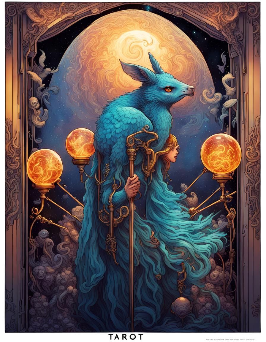 The Fool Tarot Card in Hyperdetailed Illustration