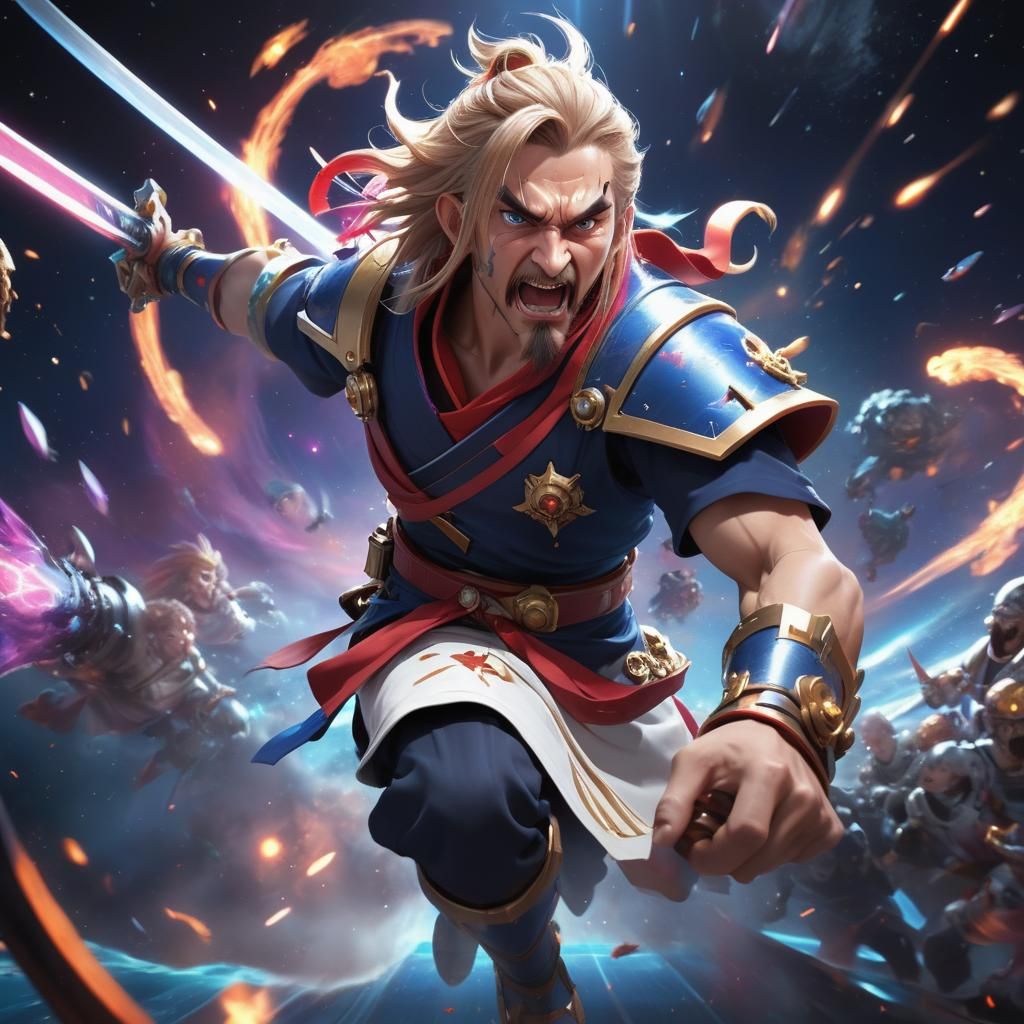 Anime-Style Leeroy Jenkins Charges into Battle
